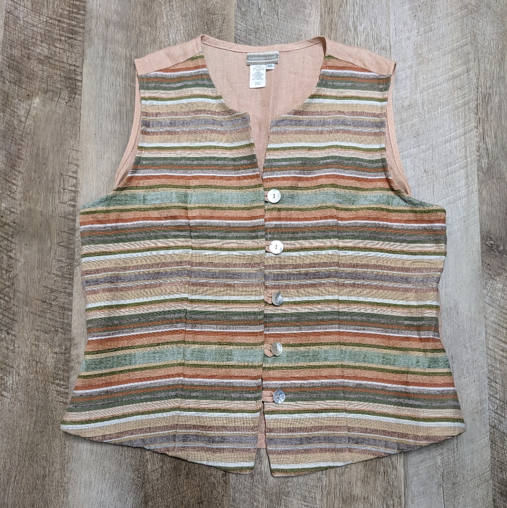 Coldwater Creek Vintage Inspired Linen Vest